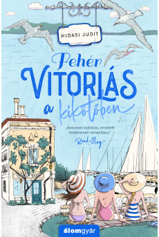 Fehér vitorlás a kikötőben